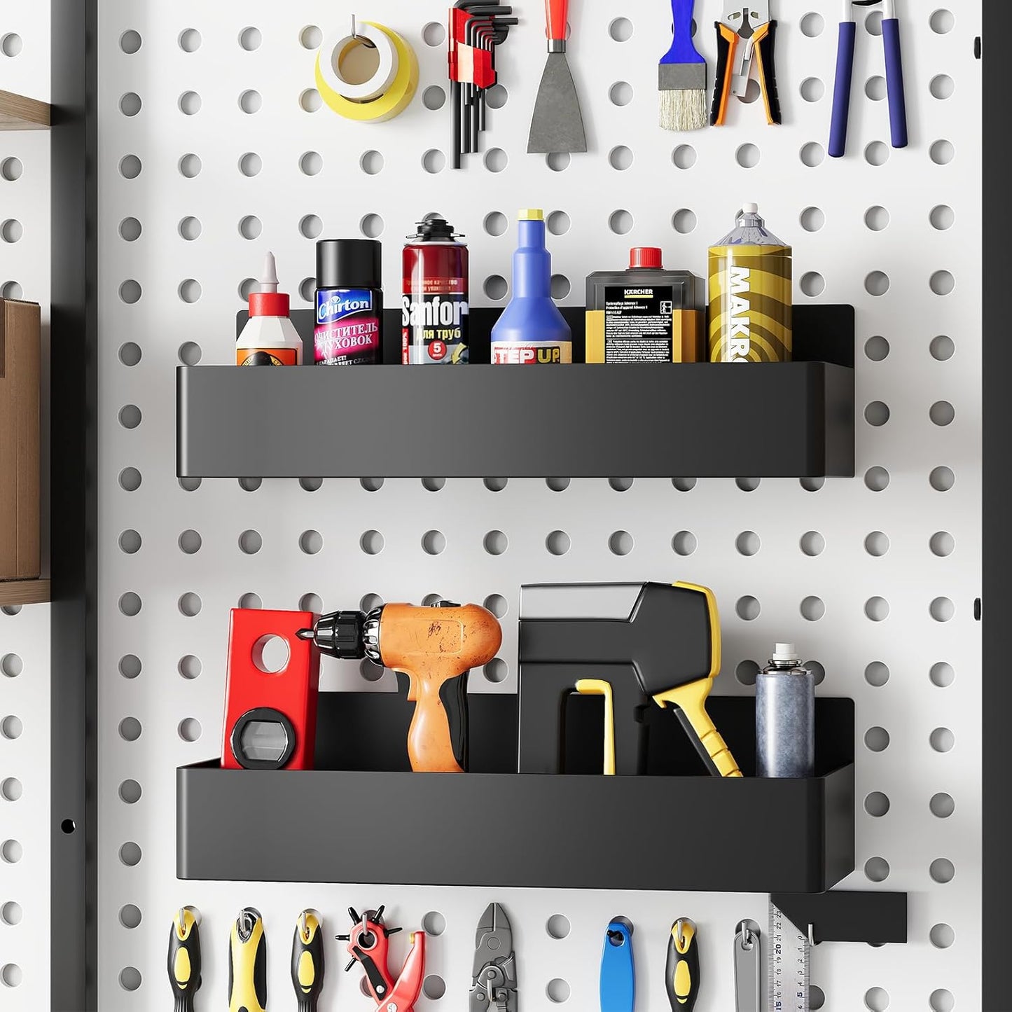 Magnetic Spice Rack for Refrigerator, Kitchen Organizer and Storage Shelf, Black (4 Pack)β¦