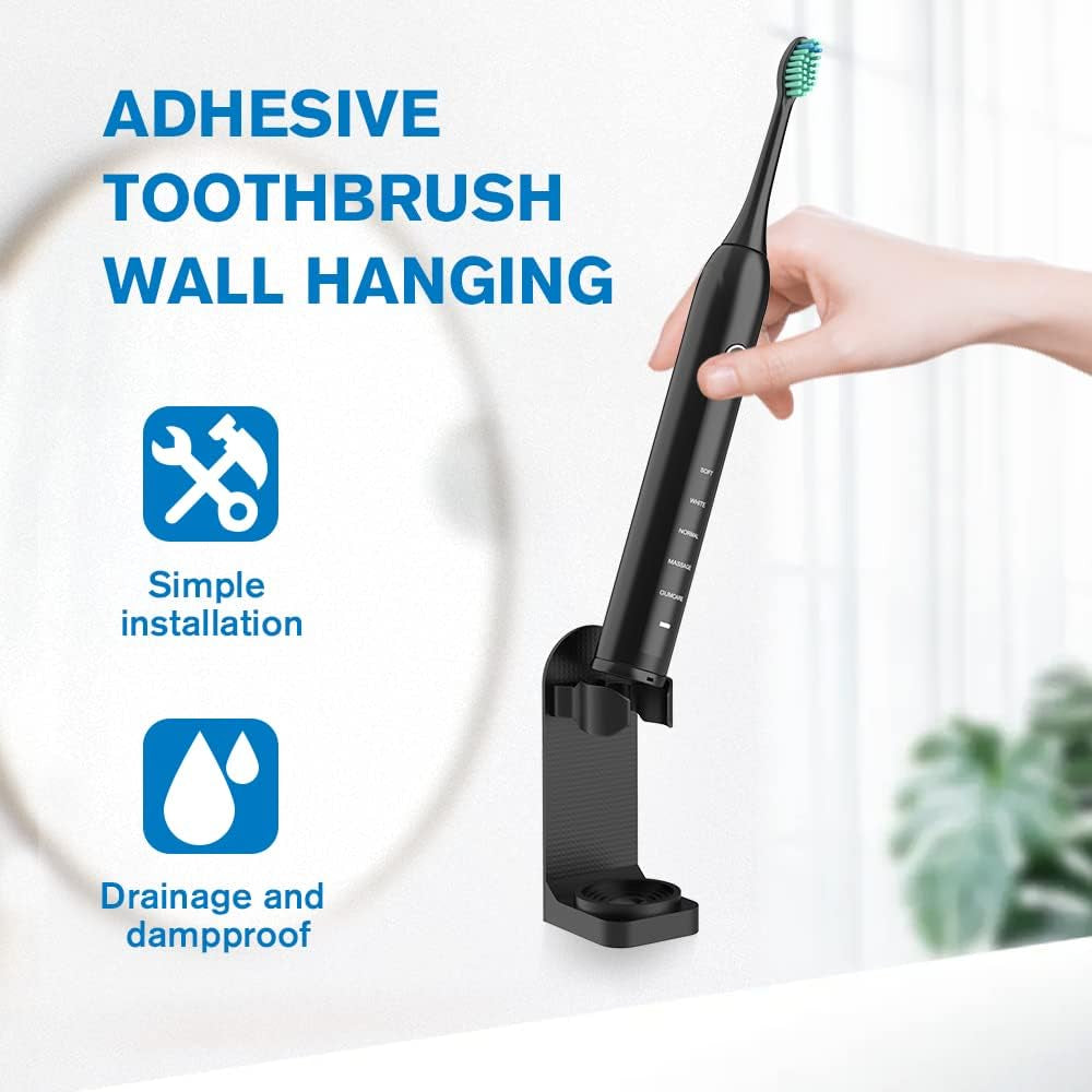 Electric Toothbrush for Adults, 10 Replacement Heads, 1 Travel Case, Sonic, Soft, IP7 Waterproof, Smart Timer, Battery Powered
