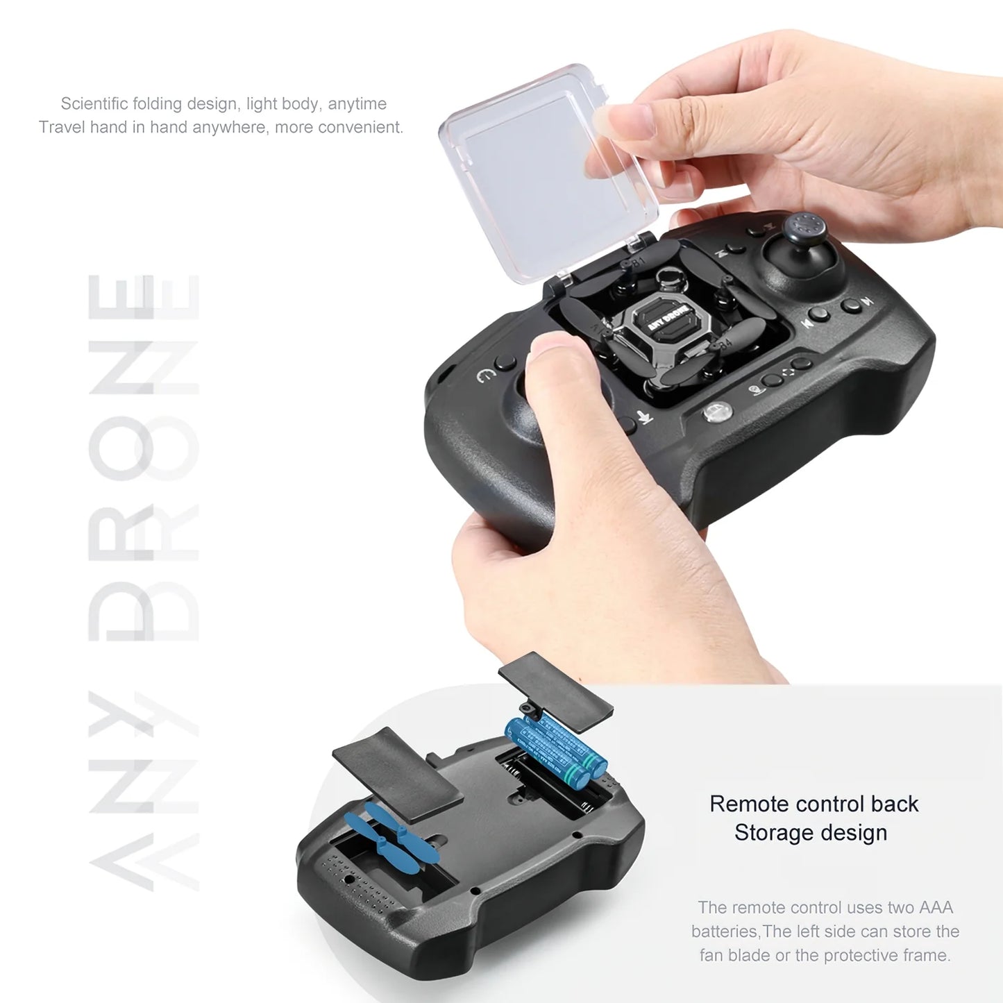 4K Foldable Drone for Kids, Mini Drone with Camera, Portable RC Quadcopter with Altitude Hold 3D Flips and Headless Mode Easy to Fly