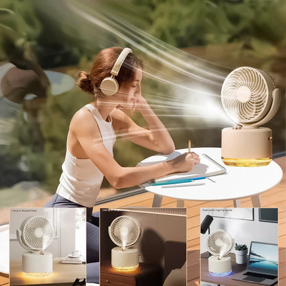 Portable Outdoor Misting Fan, Cool Misting Fan Portable with Mister, Battery Powered with 3 Fan Speeds & 3 Mist Settings for Camping, Tailgating, and Beach