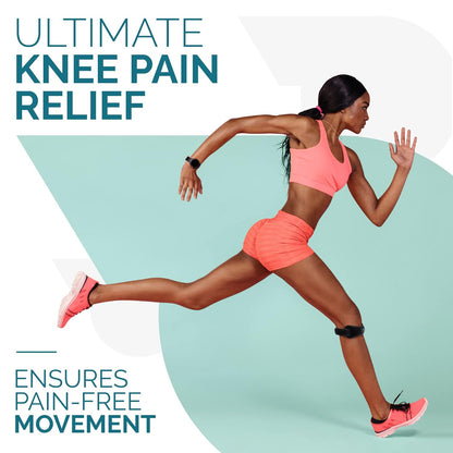 Sports Patella Strap Knee Brace Support for Arthritis, ACL, Running, Basketball, Meniscus Tear, Sports, Athletic. Best Knee Brace for Hiking, Soccer, Volleyball & Squats (Pack of 2, Black)