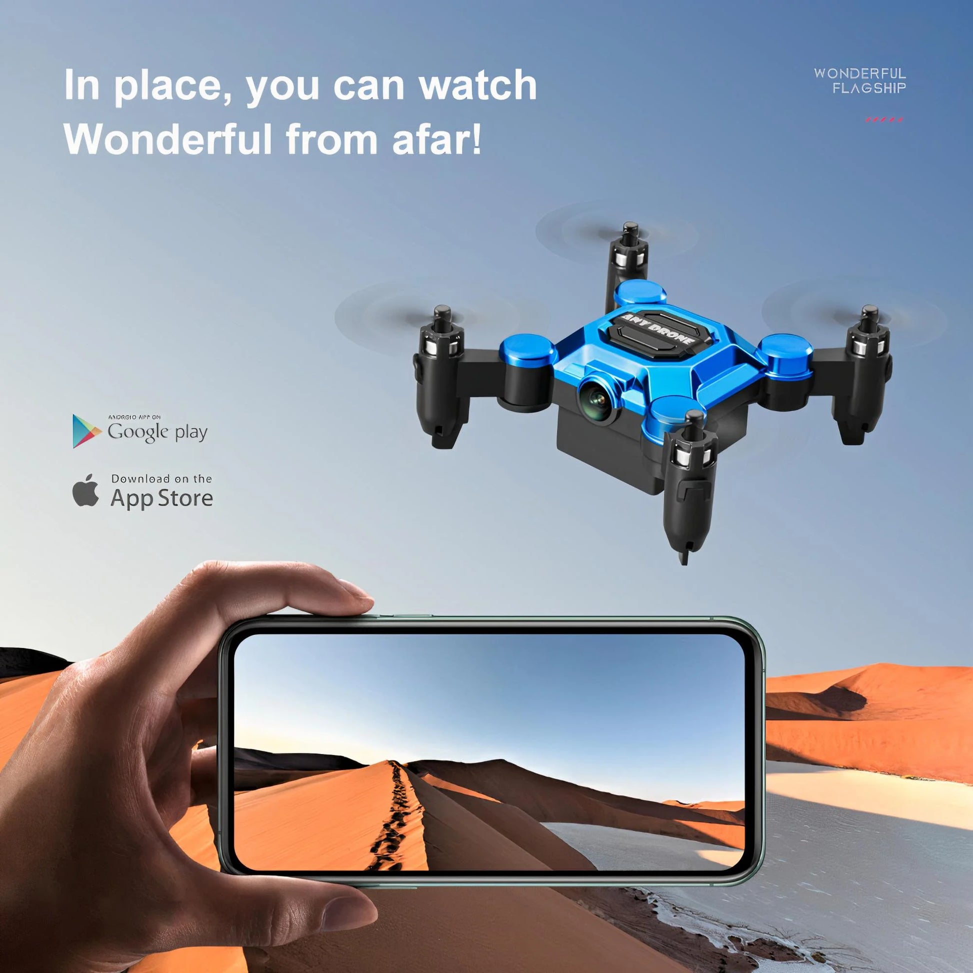 4K Foldable Drone for Kids, Mini Drone with Camera, Portable RC Quadcopter with Altitude Hold 3D Flips and Headless Mode Easy to Fly