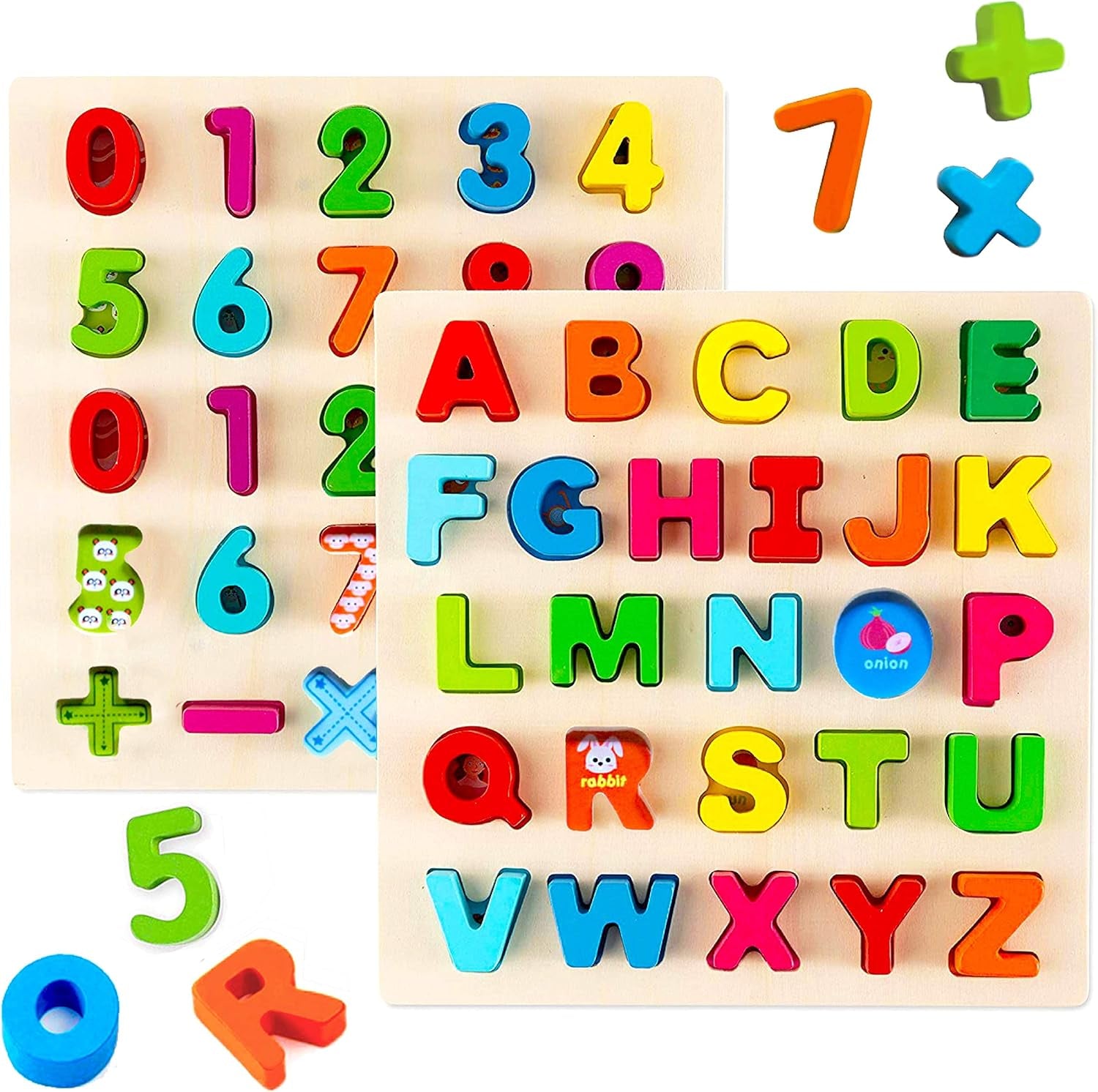 Wooden Alphabet Puzzles for Toddlers - Chunky ABC Puzzle, Alphabet Puzzle, Learning for Toddlers Preschool Boy Girl Gifts Birthday