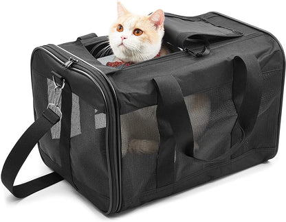 Scratchme Pet Travel Carrier Soft Sided Portable Bag for Cats, Small Dogs, Kittens or Puppies, Collapsible, Durable, Airline Approved, Carry Your Pet with You Safely and Comfortably (M)