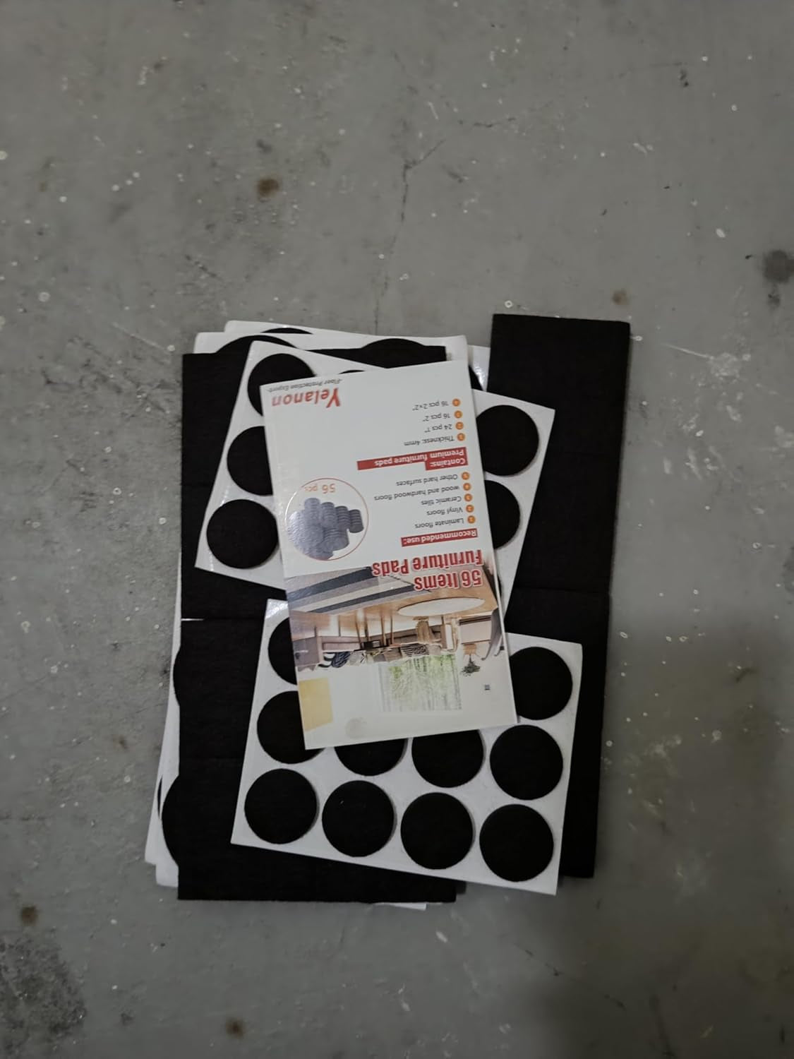 Felt Furniture Pads -56 Pcs(1+2)” Premium Felt Pads for Chair Legs Furniture, Floor Protectors for Hardwood Floors,Brown