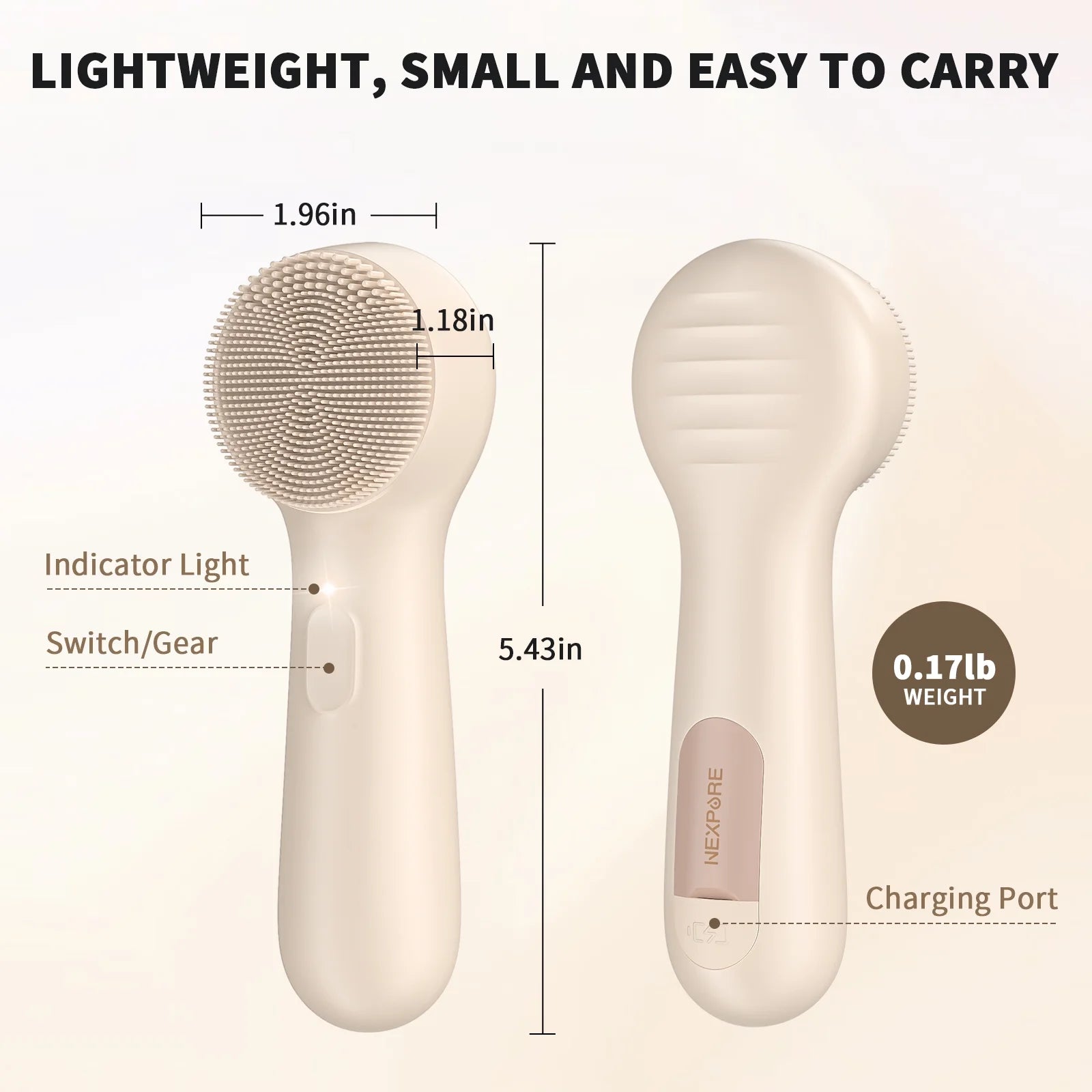 Facial Cleansing Brush,Ipx7 Waterproof Sonic Face Brush for All Skin Types,Electric Silicone Face Scrubber for Deep Cleansing and Exfoliation