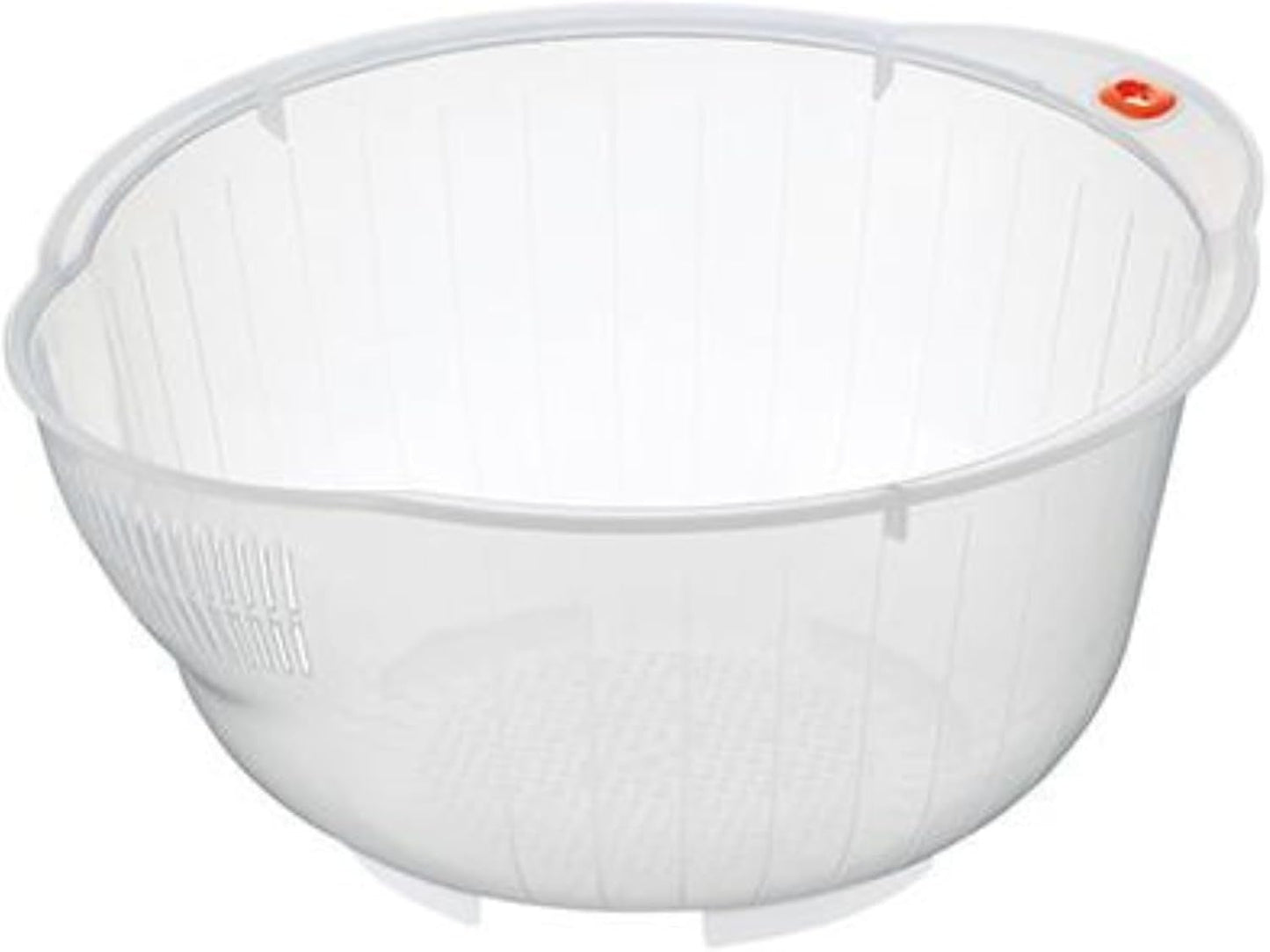 Plastic Japanese Rice Washing Bowl with Side and Bottom Drainers