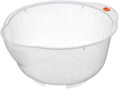 Plastic Japanese Rice Washing Bowl with Side and Bottom Drainers
