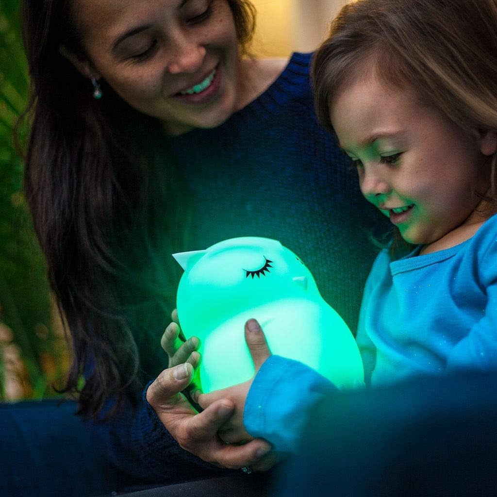 Remote Control Silicone Night Light for Kids - Owl Design with 9 Soft Colors & Sleep Timer - Rechargeable, Battery-Operated Lamp for Bedroom | Baby Nursery, Toddler, Girls, Boys