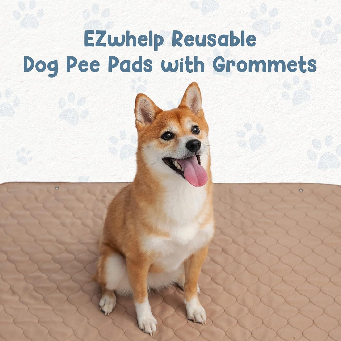Reusable Dog Pee Pads - Waterproof Training Pads for Dogs - Washable & Sanitary - Rounded Corners - Laminated, Lightweight, Durable - Pet Essentials for Puppy Training and Whelping - 48" X 60"