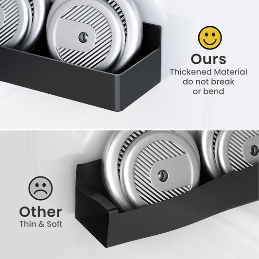 Magnetic Spice Rack for Refrigerator, Kitchen Organizer and Storage Shelf, Black (4 Pack)…