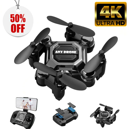 4K Foldable Drone for Kids, Mini Drone with Camera, Portable RC Quadcopter with Altitude Hold 3D Flips and Headless Mode Easy to Fly