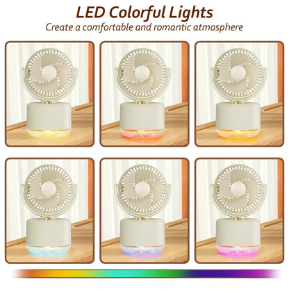 Portable Outdoor Misting Fan, Cool Misting Fan Portable with Mister, Battery Powered with 3 Fan Speeds & 3 Mist Settings for Camping, Tailgating, and Beach