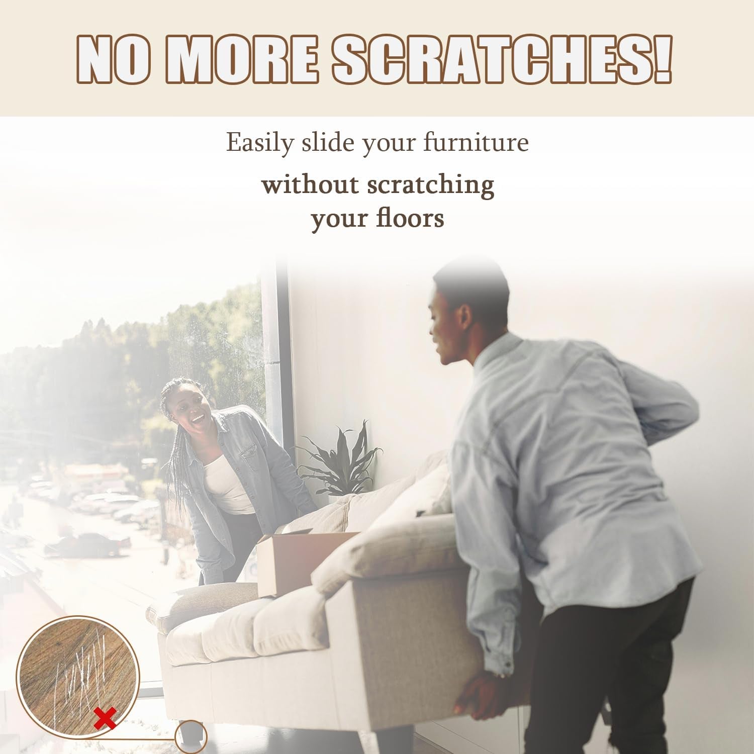 Felt Furniture Pads -56 Pcs(1+2)” Premium Felt Pads for Chair Legs Furniture, Floor Protectors for Hardwood Floors,Brown