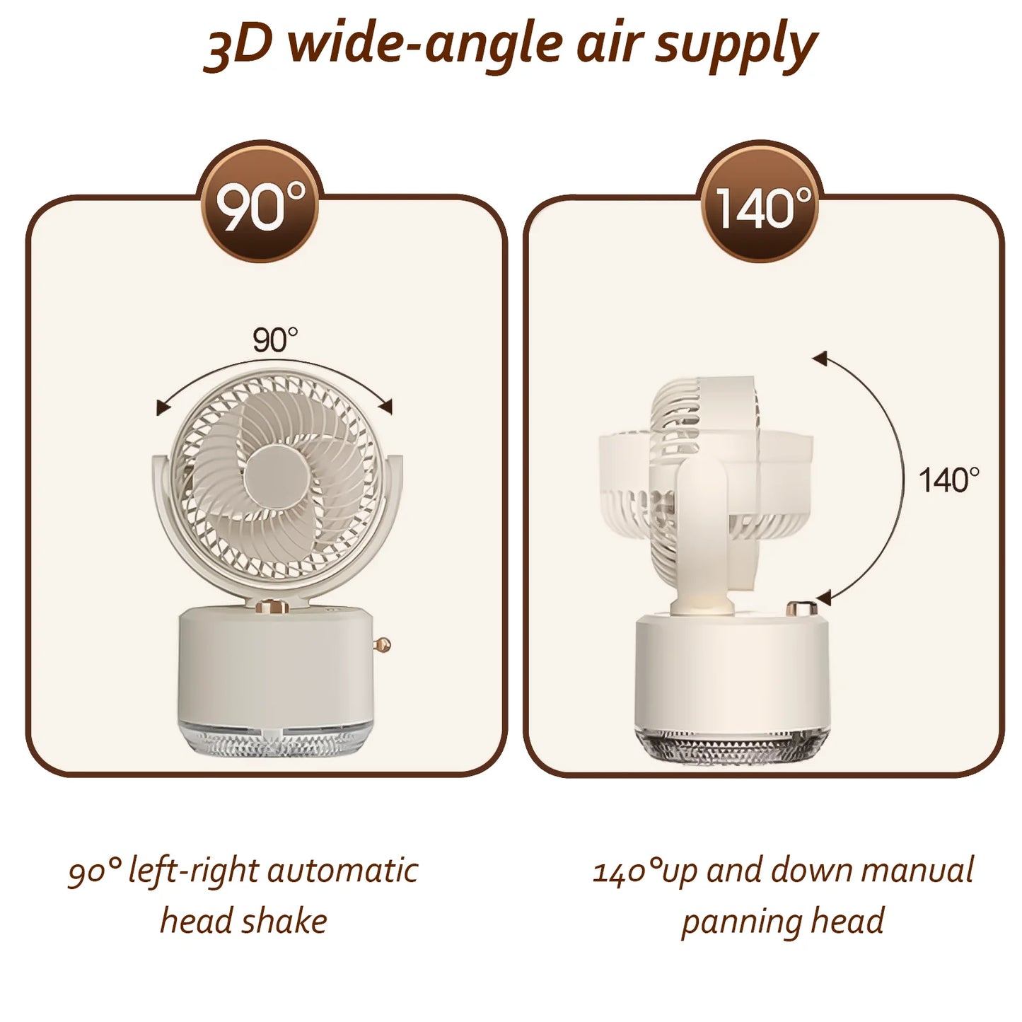 Portable Outdoor Misting Fan, Cool Misting Fan Portable with Mister, Battery Powered with 3 Fan Speeds & 3 Mist Settings for Camping, Tailgating, and Beach