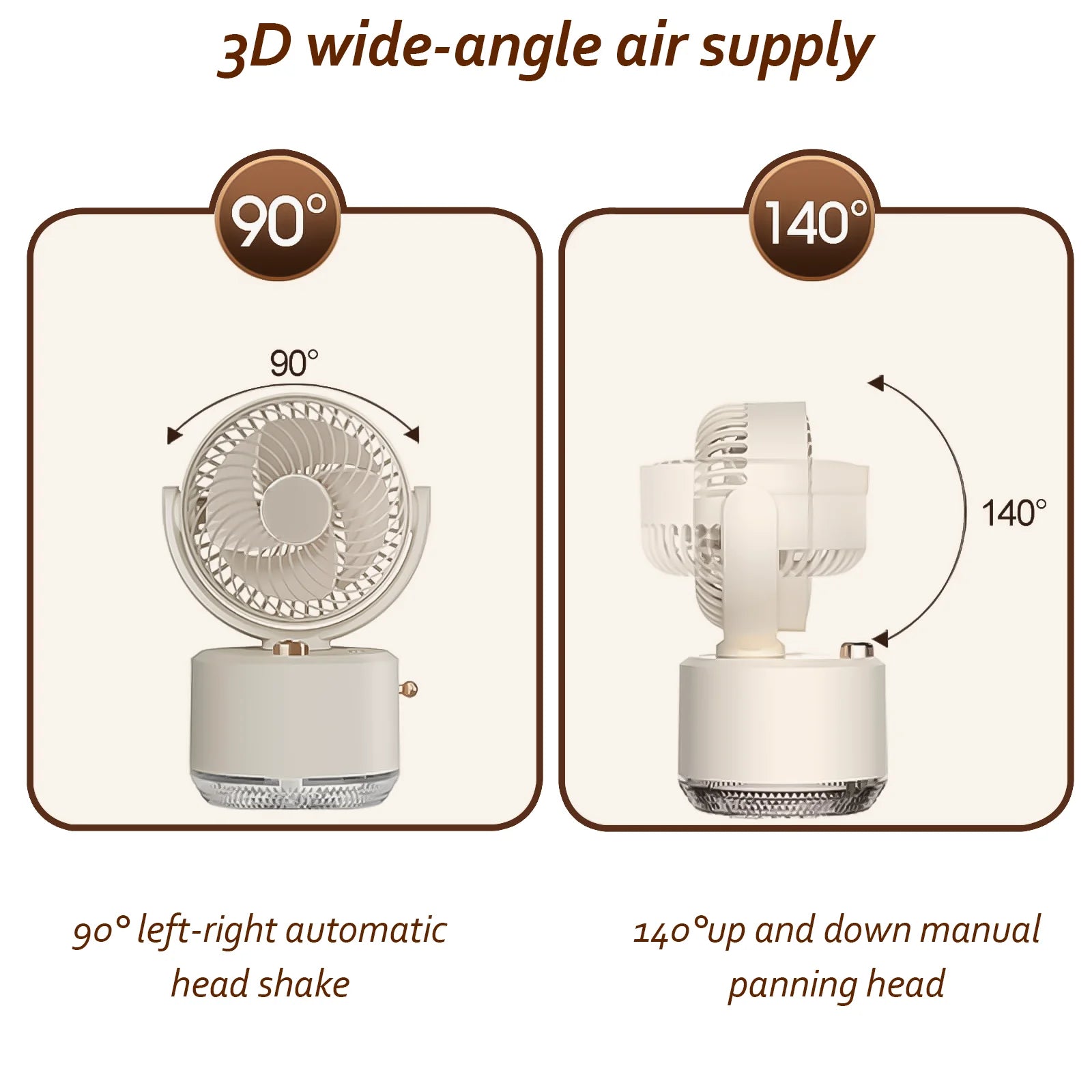 Portable Outdoor Misting Fan, Cool Misting Fan Portable with Mister, Battery Powered with 3 Fan Speeds & 3 Mist Settings for Camping, Tailgating, and Beach