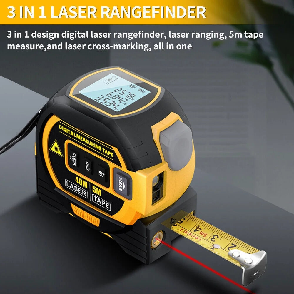 3 in 1 Digital Laser Rangefinder Ruler Distance Meter Area/Volume Measure Tool