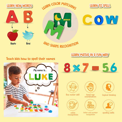 Wooden Alphabet Puzzles for Toddlers - Chunky ABC Puzzle, Alphabet Puzzle, Learning for Toddlers Preschool Boy Girl Gifts Birthday