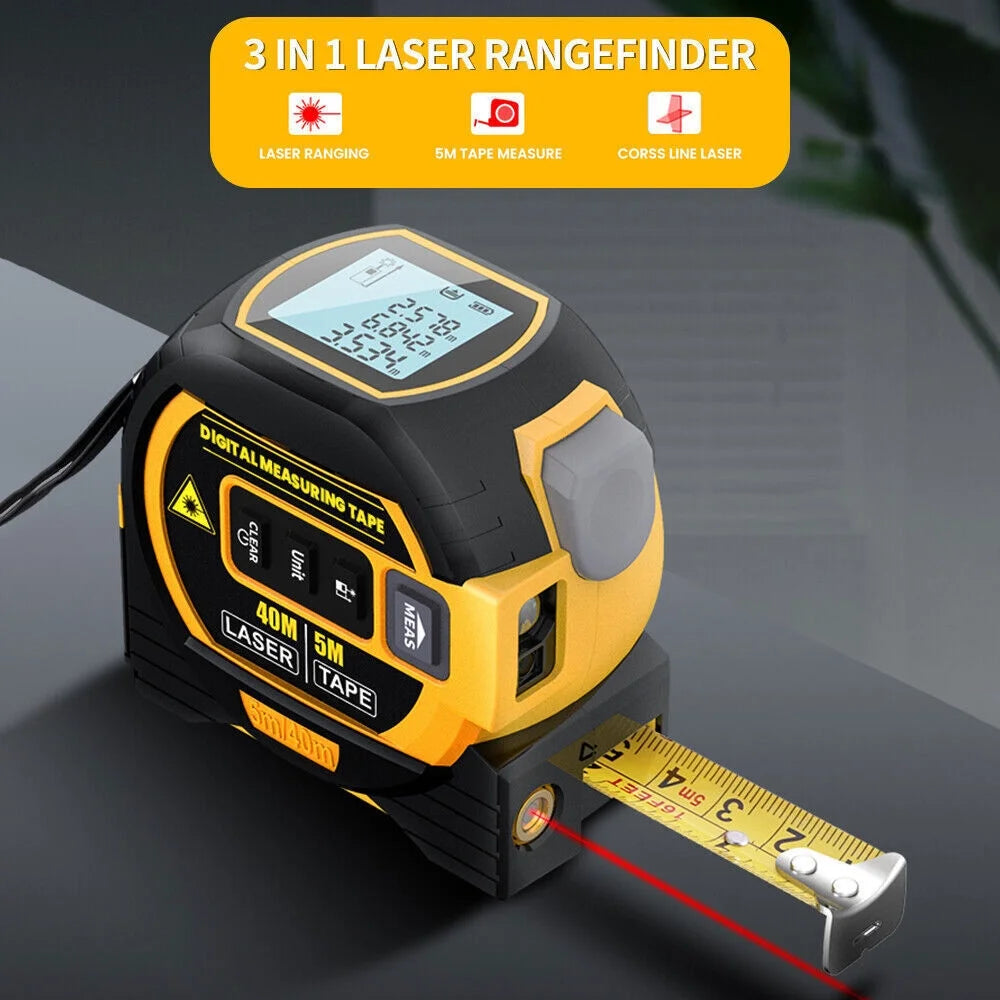 3 in 1 Digital Laser Rangefinder Ruler Distance Meter Area/Volume Measure Tool