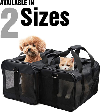 Scratchme Pet Travel Carrier Soft Sided Portable Bag for Cats, Small Dogs, Kittens or Puppies, Collapsible, Durable, Airline Approved, Carry Your Pet with You Safely and Comfortably (M)