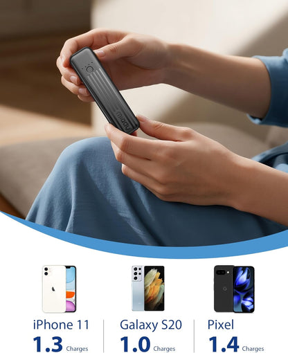 2-Pack Small Portable Charger, 5000Mah Mini Battery Pack 3.45Oz Lightweight Power Bank 5V/2.4A Output & 5V/2A Input Compatible with Iphone, Galaxy, Android Etc