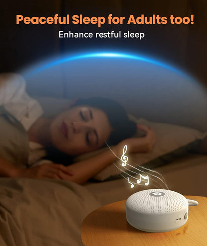 Portable Noise Machine for Baby Adult, Features Powerful Battery, 21 Soothing Sound, Noise Canceling for Office & Sleeping, Sound Therapy for Home, Travel, Registry Gift, Classic White