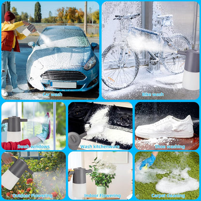 Foam Sprayer Car Wash, Electric Car Foam Sprayer with USB, Electric Pressure Car Foam Sprayer for Washing,Car Wash Foam Sprayer Suitable for Home, Garden and Car Beauty and Cleaning（1 Liters）